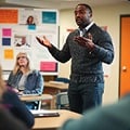 Teacher teaching in a classroom